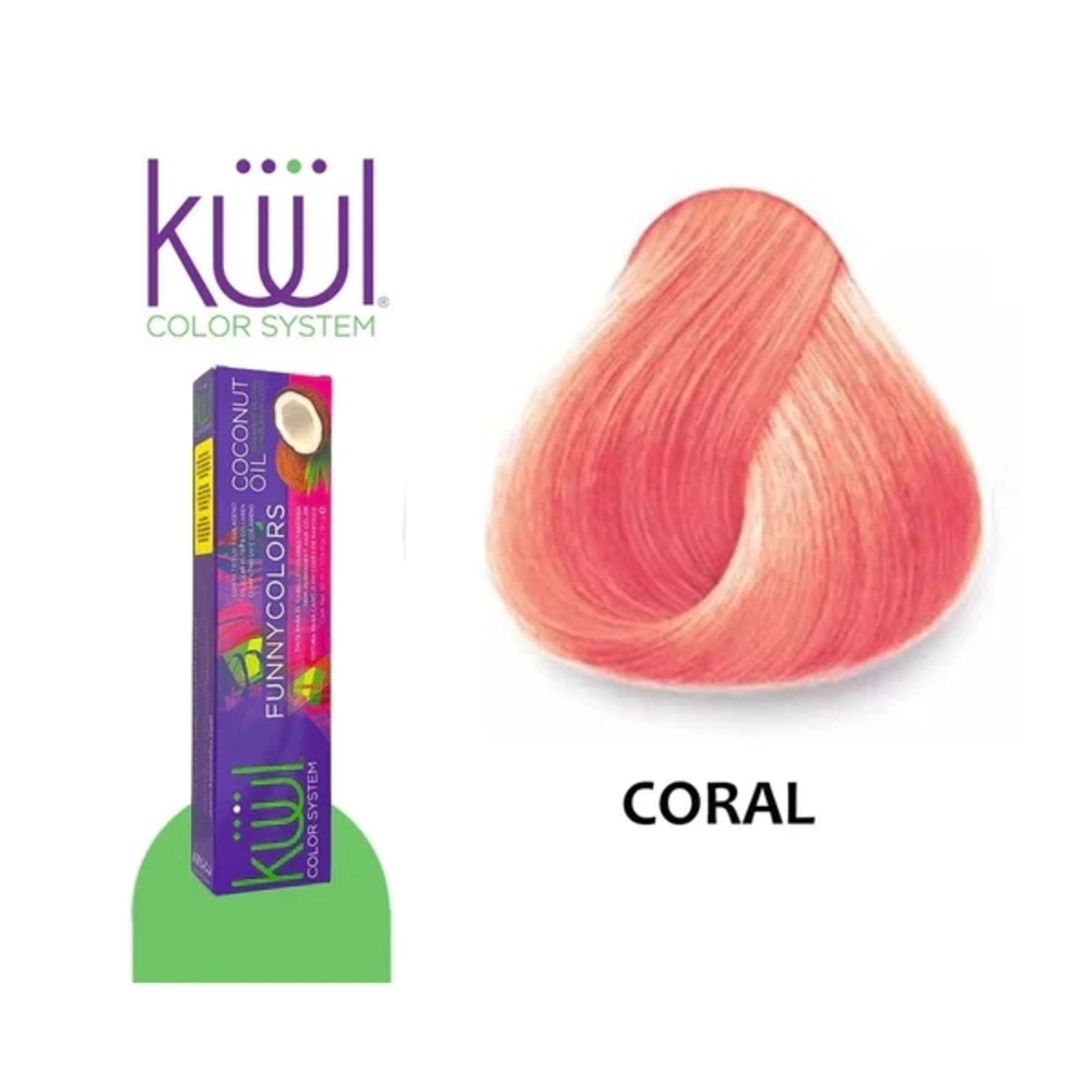 Küül Color System Funnycolors Coral Permanent Hair Color - Pastel Pink Orange 3.